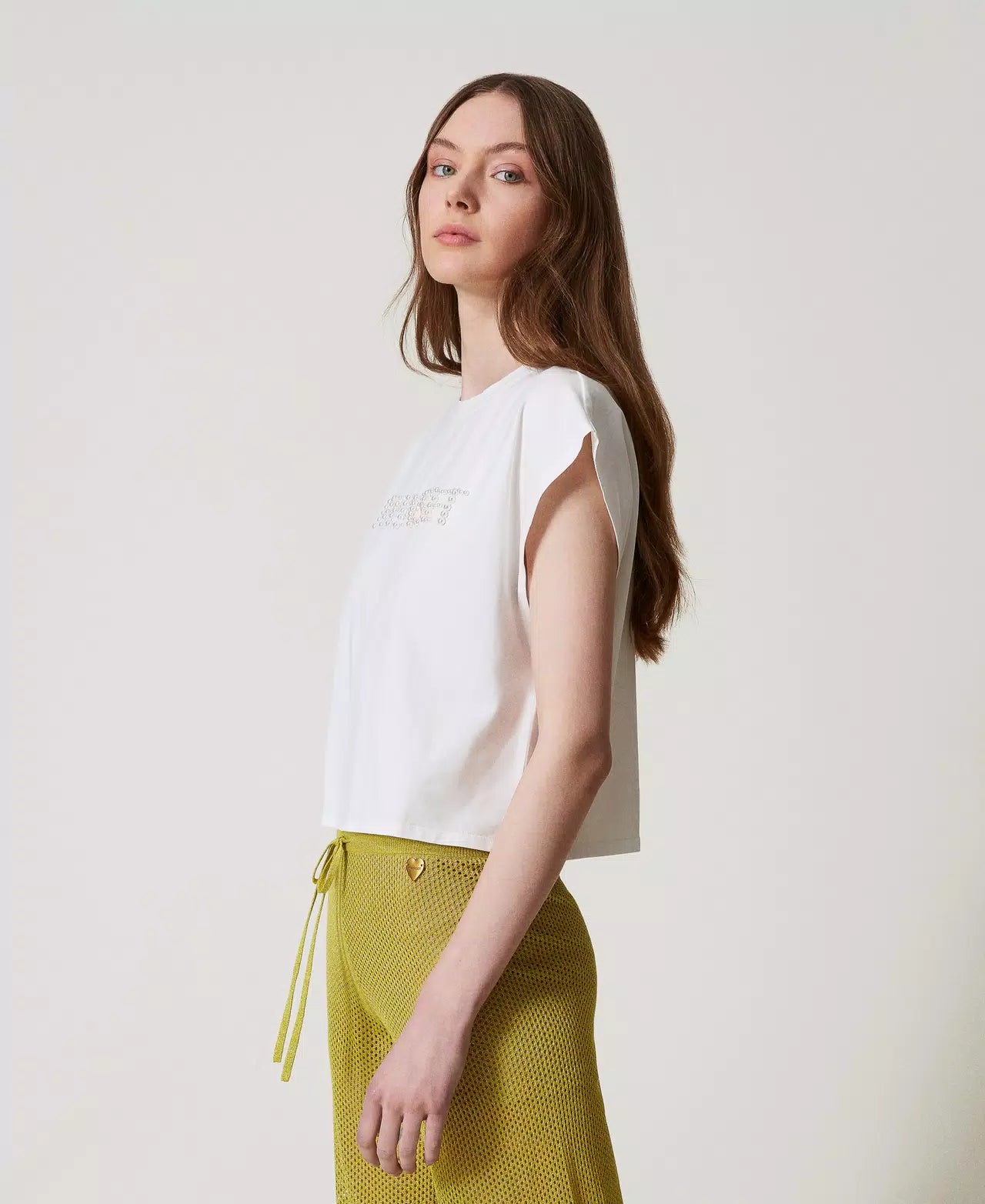 T-SHIRT BOXI CON RICAMO - TWIN-SET U&B MARE