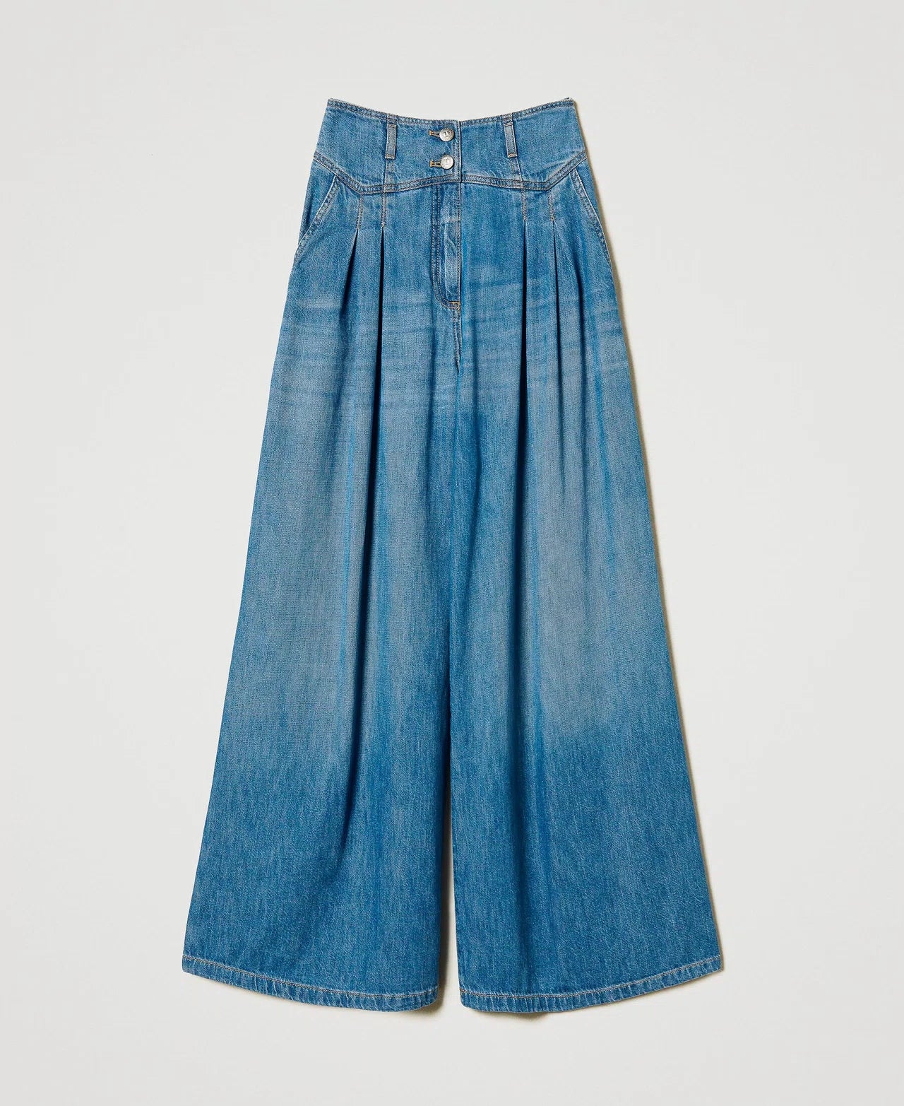 SUPER WIDE LEG FIT IN DENIM - TWIN SET