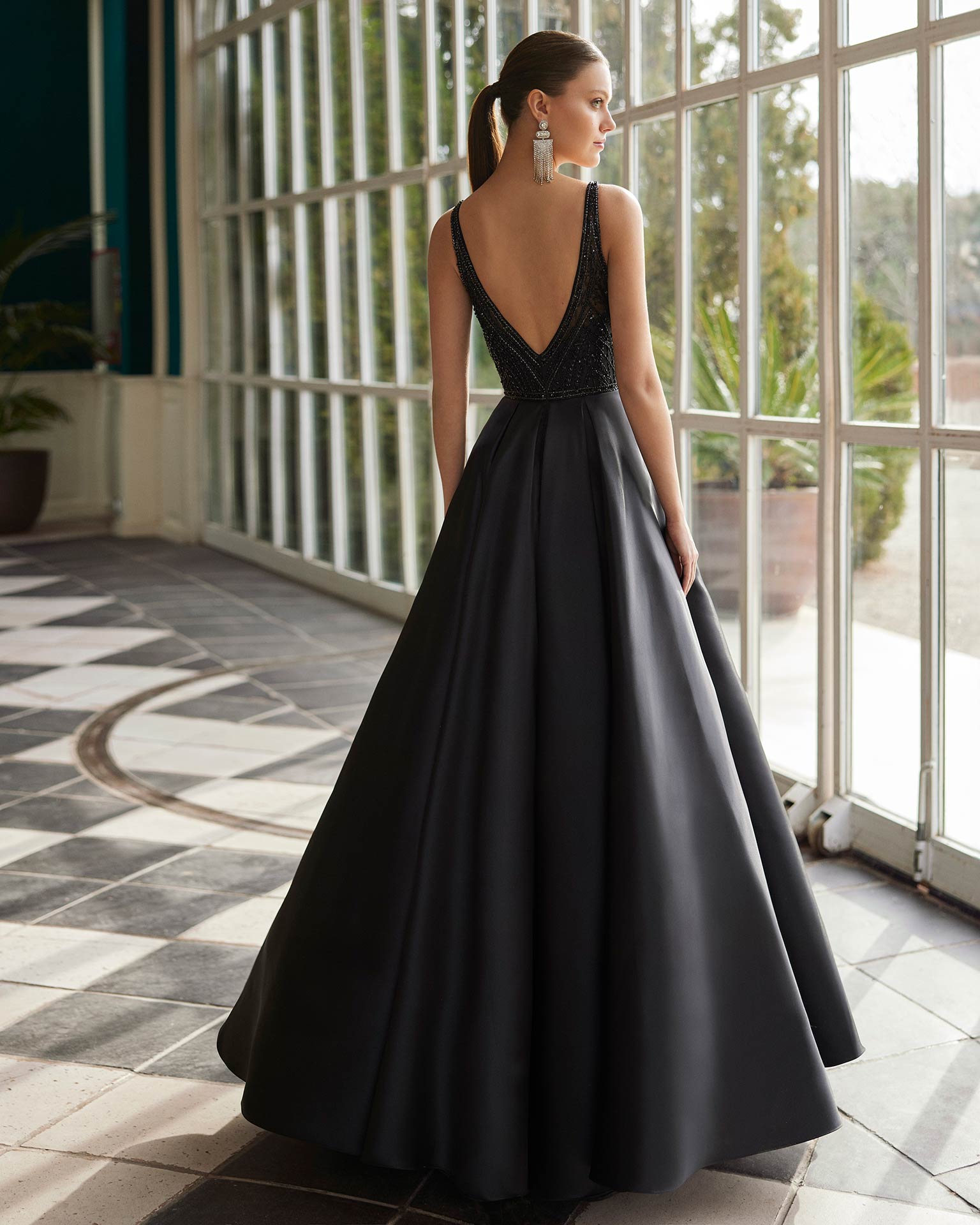 VESTITO L C/STOLA - MARFIL