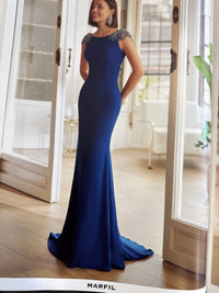 VESTITO L C/STOLA - MARFIL