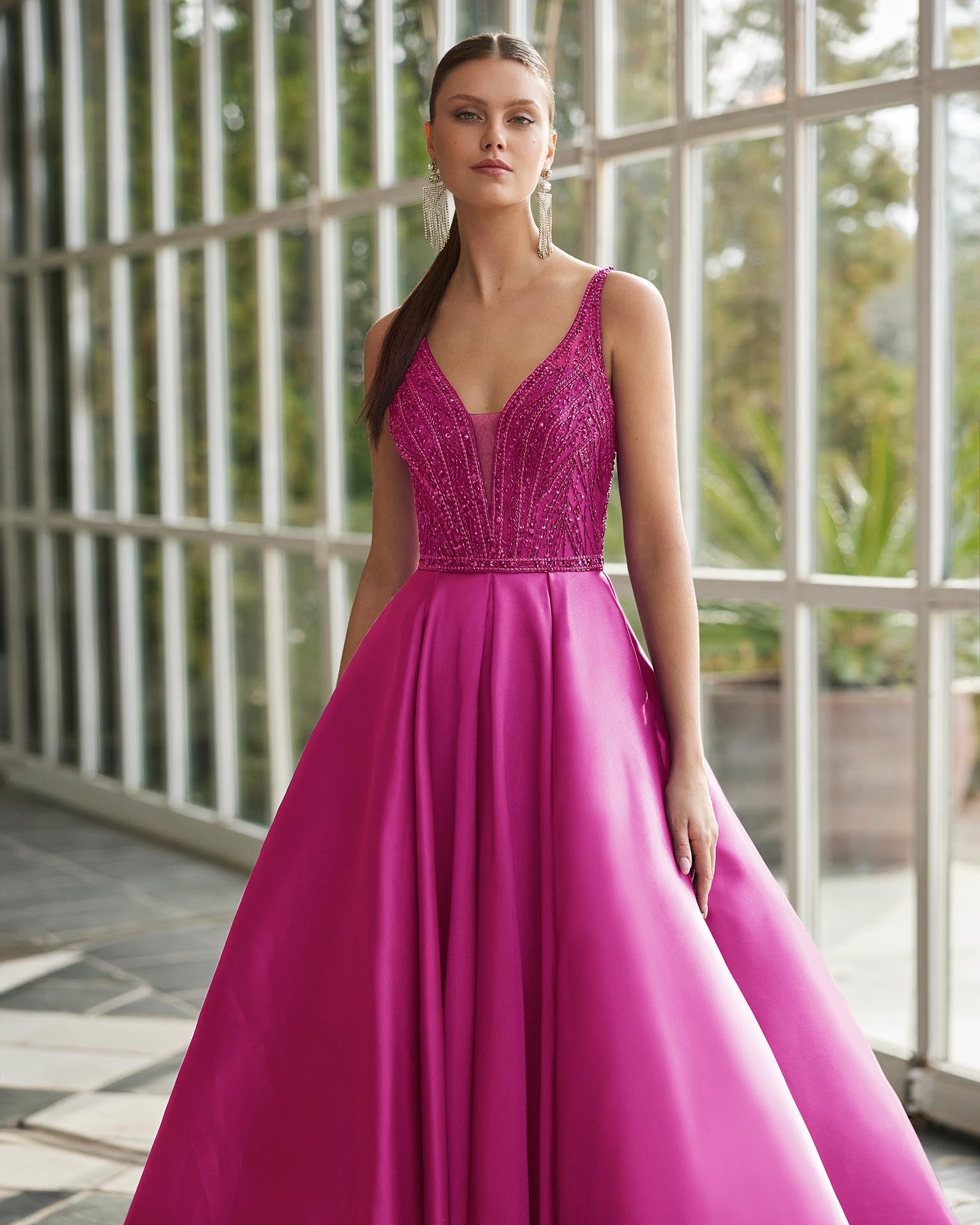 VESTITO L C/STOLA - MARFIL