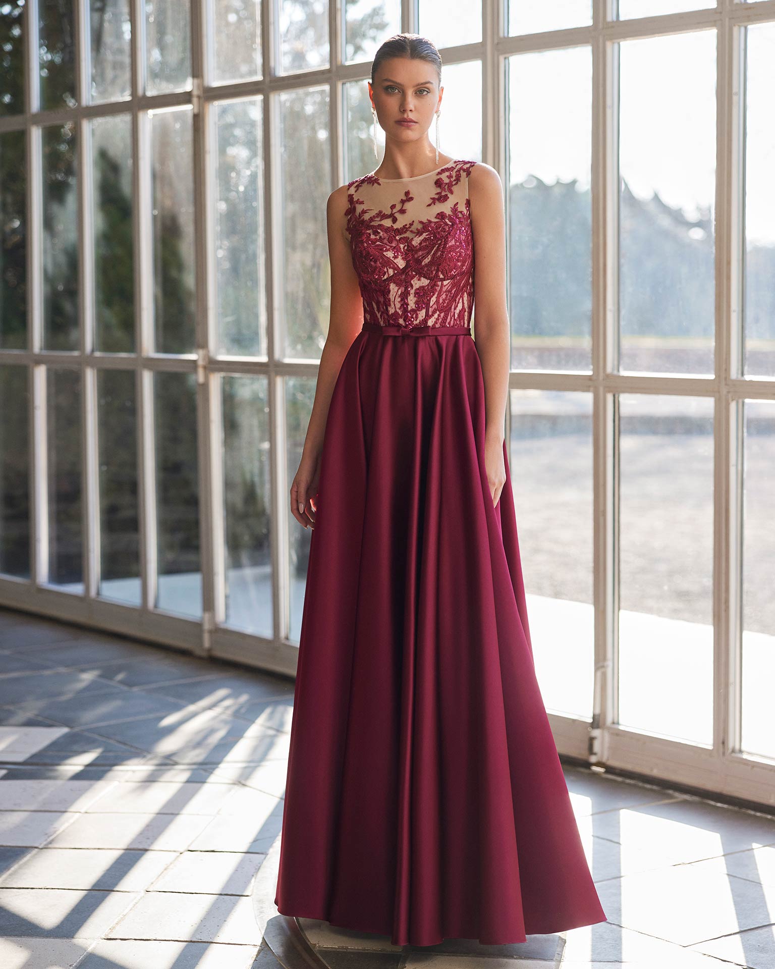 VESTITO L C/STOLA - MARFIL