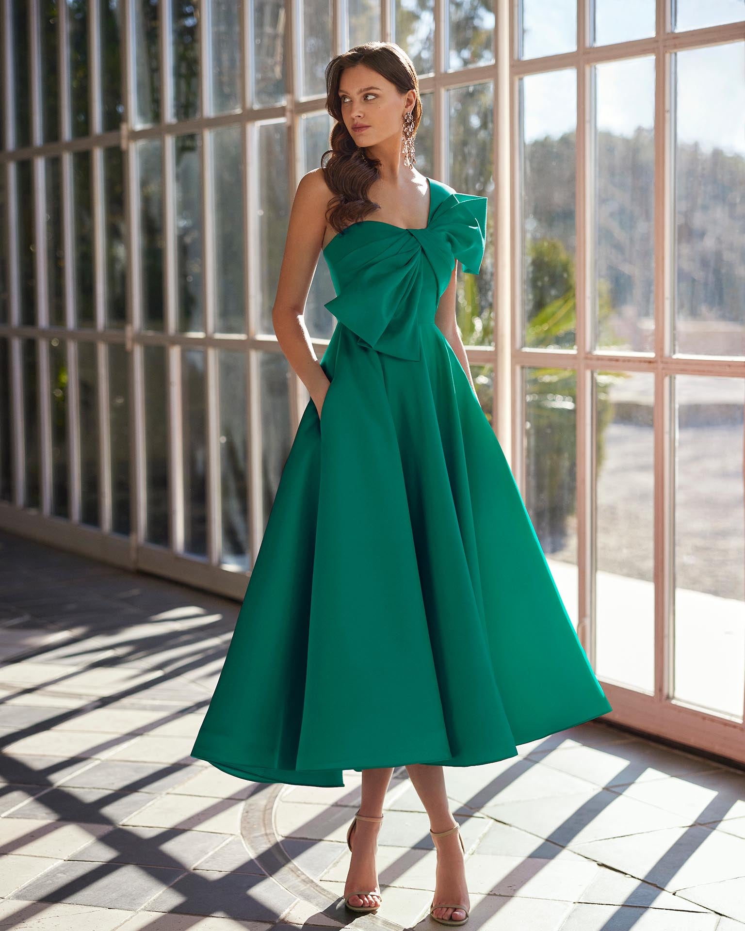 VESTITO L C/STOLA - MARFIL