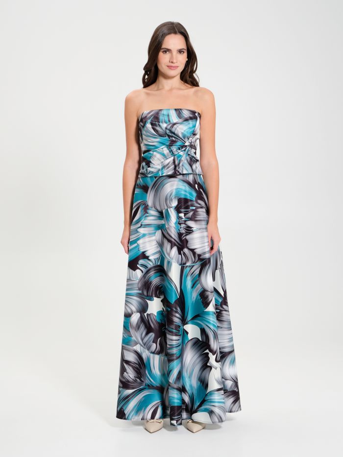 Manica Corta Abito Gonna A Ruota Lunga GONNA RUOTA RINASCIMENTO