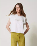T-SHIRT BOXI CON RICAMO - TWIN-SET U&B MARE 251LM2TAA 006 Twinset U&B mare 