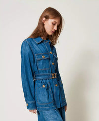 GIACCA CON CINTURA IN DENIM - TWIN SET 251TP2610 1611 Twinset 