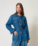 GIACCA CON CINTURA IN DENIM - TWIN SET 251TP2610 1611 Twinset 