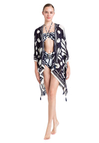 PONCHO STAMPA PALME - TWIN-SET U&B MARE