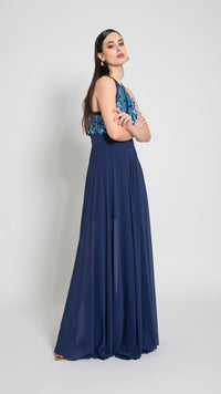 lungo paillettes METEORITE CIELO/BLU Edas Luxury 