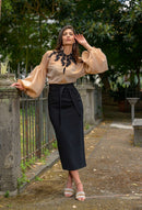 blusa+top e gonna LPK6130/2525BB NERO Le Preziose 