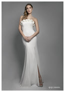 VESTITO LUNGO C/STOLA - WHITE CARPET QQ130001 11 Musani White Carpet 