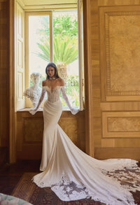 con maniche staccabili POSIA SETA Capri Bridal 