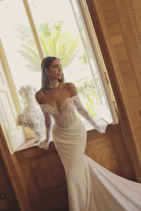 con maniche staccabili POSIA SETA Capri Bridal 