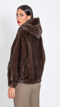 ecopelliccia bomber ESODO MARRONE Edas Luxury 
