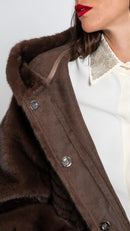 ecopelliccia bomber ESODO MARRONE Edas Luxury 