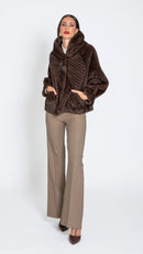 ecopelliccia bomber ESODO MARRONE Edas Luxury 