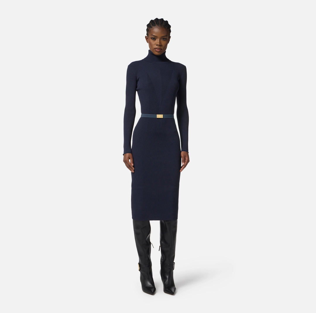 VESTITO IN MAGLIA - ELISABETTA FRANCHI AM07B56 110 Elisabetta Franchi 