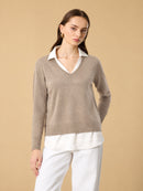 v inserto polo tessuto 265W1005-AW 57 Anis White 