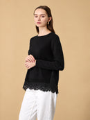 collo ampio inserto pizzo al fondo 265W1015-AW 29 Anis White 