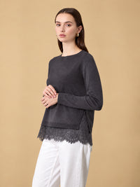 collo ampio inserto pizzo al fondo 265W1015-AW 69 Anis White 
