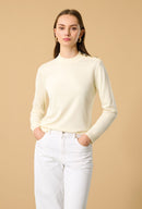 girocollo motivo bottoni 265W1041-AW 2 Anis White 