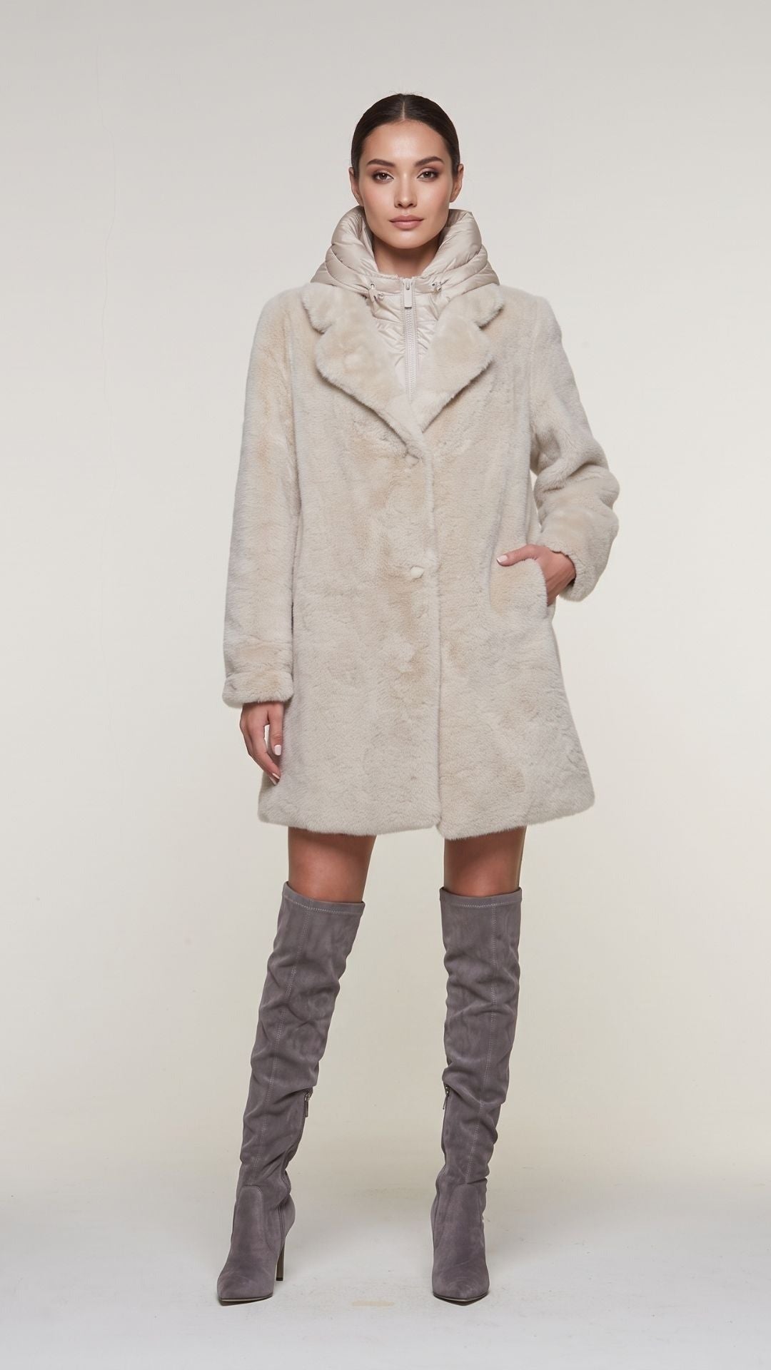 cappotto con cappuccio PUFFO CASHA Edas Luxury 