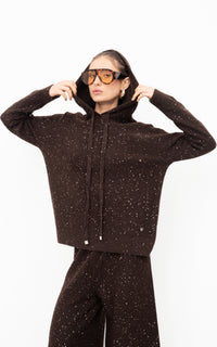 pull con cappuccio spacchetti fianchi paillettes 26067 120 Lolita 
