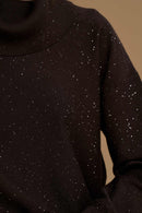 collo alto e micro paillettes 263NS159 nocciola No Secrets 