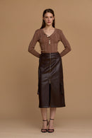 lurex a coste con bottoni 263NS171 cannella No Secrets 