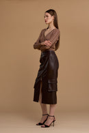 lurex a coste con bottoni 263NS171 cannella No Secrets 