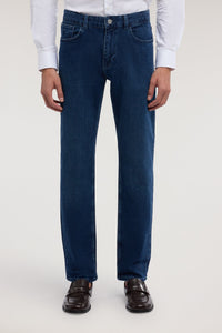 mj370d63 5 tasche 370 close in denim blu stone wash con baffi P400H104801N 034 Trussardi 