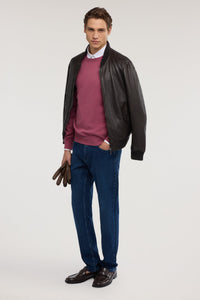 mj370d63 5 tasche 370 close in denim blu stone wash con baffi P400H104801N 034 Trussardi 