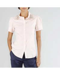 CAMICIA MC C/GIOIELLO - CAFE NOIR