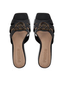 Sandali da donna PINKO neri con fascette e logo, comfort e vestibilità comoda, alta qualità.