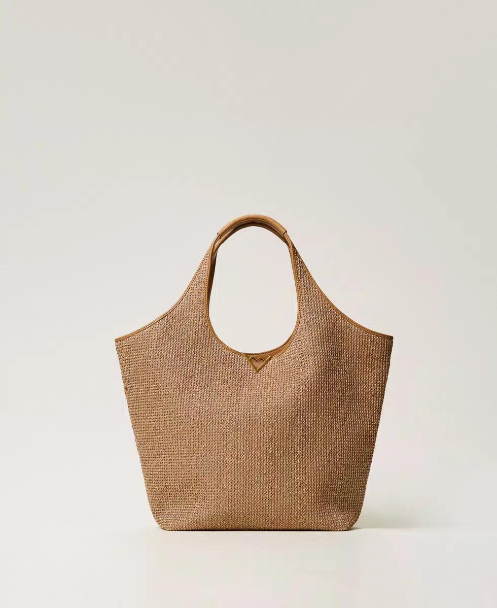 TOTE EFFETTO PAGLIA - TWIN SET U&B 251LL8AAA 12112 Twinset U&B 