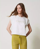 T-SHIRT BOXI CON RICAMO - TWIN-SET U&B MARE 251LM2TAA 006 TWIN-SET U&B MARE 