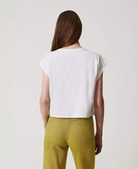 T-SHIRT BOXI CON RICAMO - TWIN-SET U&B MARE 251LM2TAA 006 TWIN-SET U&B MARE 