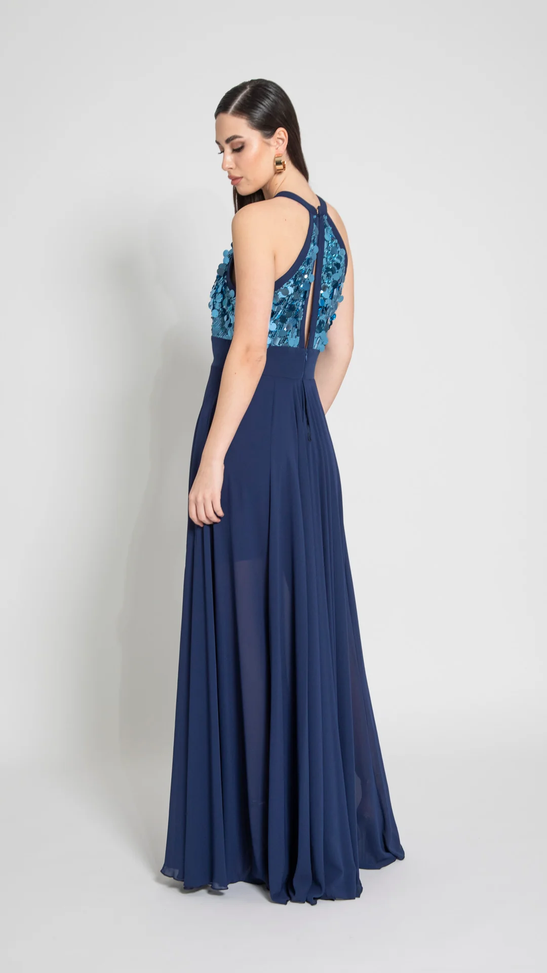 lungo paillettes METEORITE CIELO/BLU Edas Luxury 