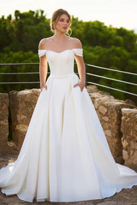 con spalline omerali+fiocco 26226 IVORY TRES CHIC 