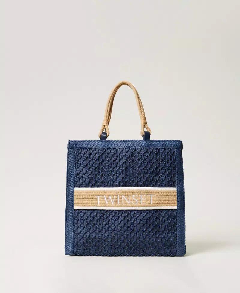 TOTE TRAFORATA IN CARTA EFFETTO PAGLIA - TWIN-SET U&B MARE 251LM8AHH 1956 TWIN-SET U&B MARE 