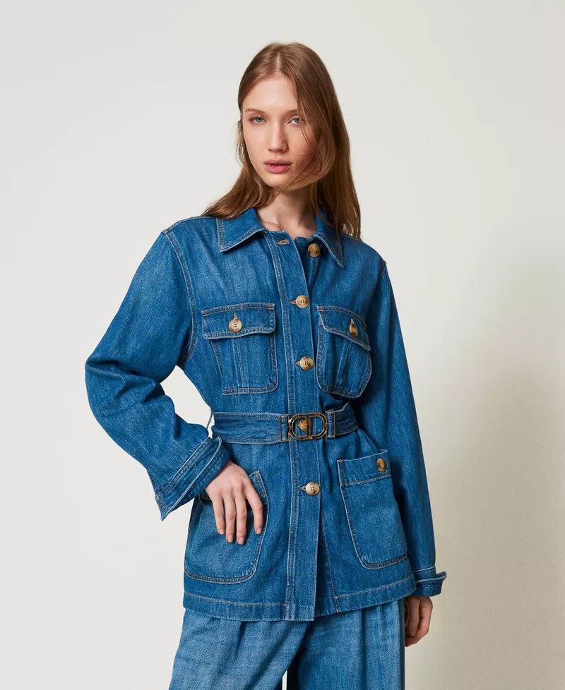 GIACCA CON CINTURA IN DENIM - TWIN SET 251TP2610 1611 Twinset 