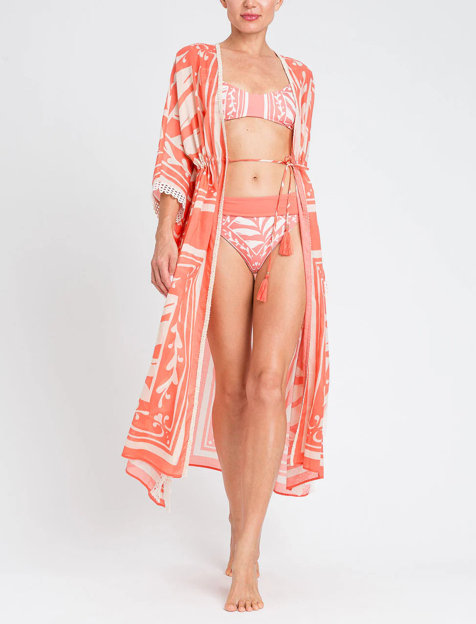 KAFTANO LUNGO APERTO C/PASSAMANERIA CROCHET - TWIN-SET U&B MARE